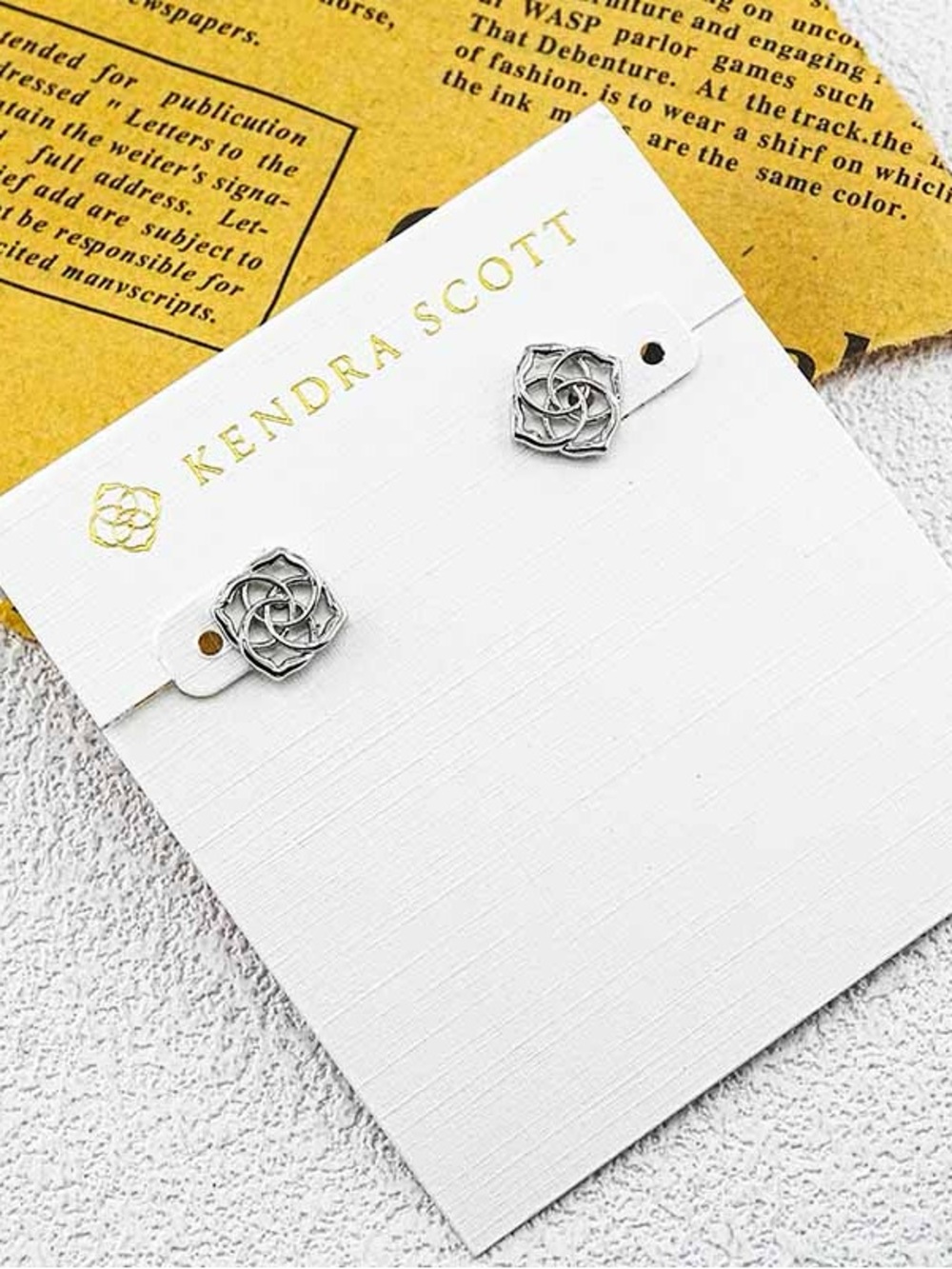 Kendra Scott Silver Floral Knot Stud Earrings